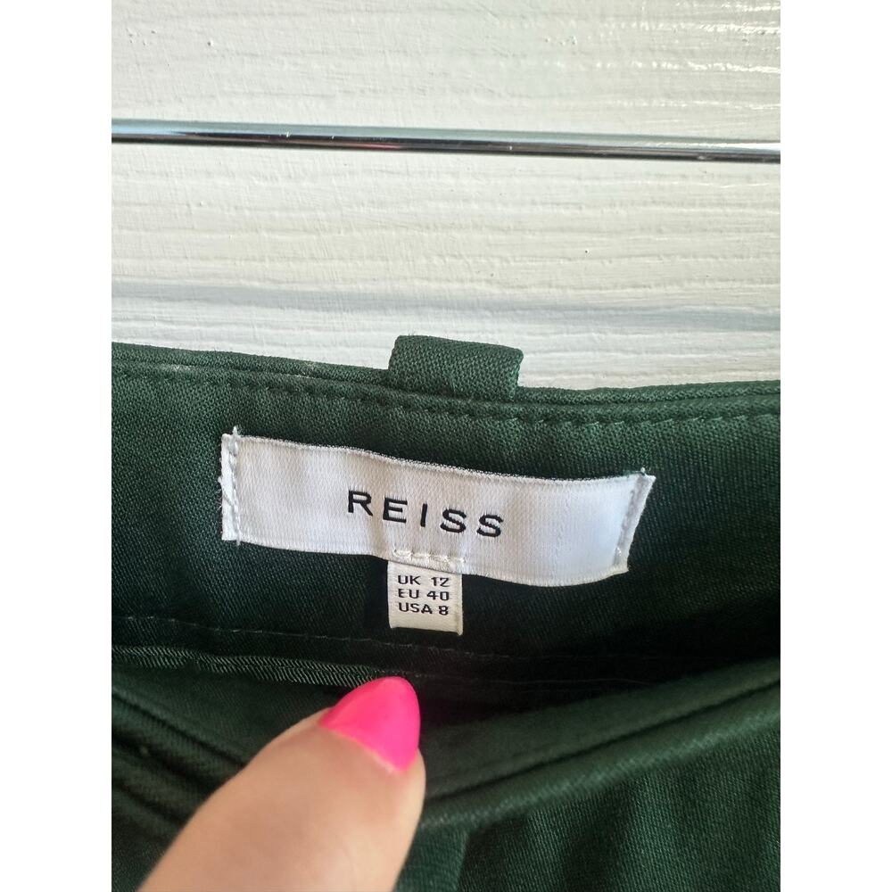 Reiss Duke Pleat Front Tapered Trousers Green Sz US 8 Women’s Dress Pants Great! - Picture 5 of 8